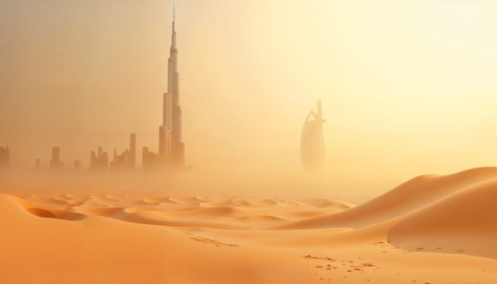 दुबई , Dubai Desert with city image