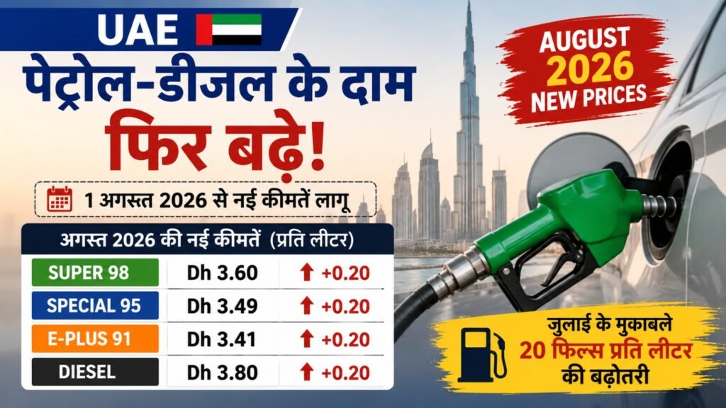 UAE Petrol Diesel Price August 2026